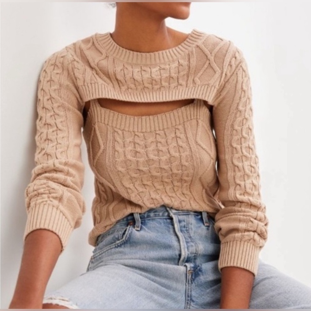 Anthropologie Cable Knit Sweater, Size‎ XS